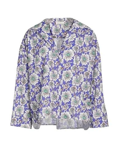 Purple Plain weave Floral shirts & blouses
