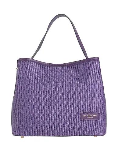 Purple Plain weave Handbag