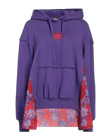 Purple Plain weave Hooded sweatshirt