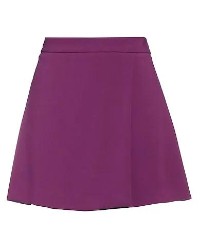 Purple Plain weave Mini skirt