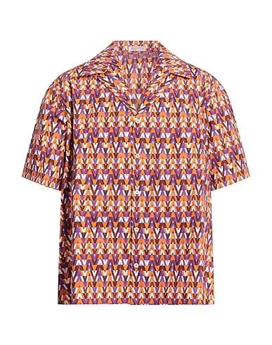 Purple Plain weave Patterned shirt