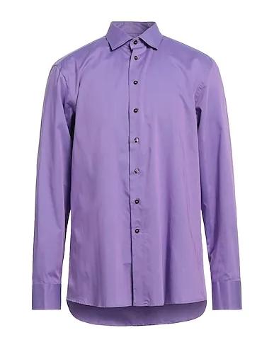 Purple Plain weave Solid color shirt
