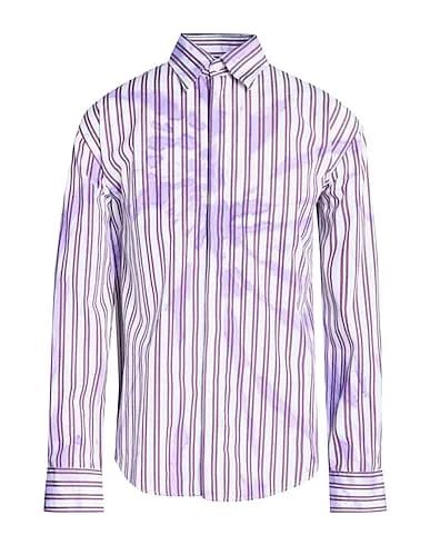 Purple Plain weave Striped shirt