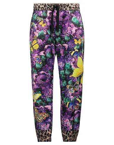 Purple Satin Casual pants