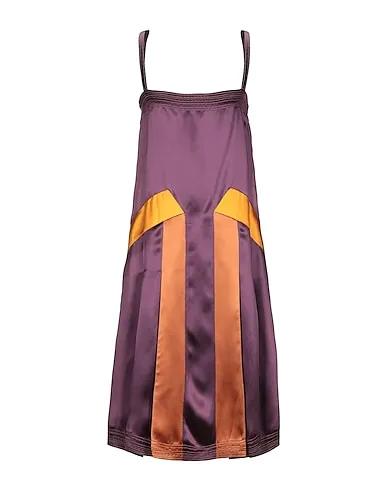 Purple Satin Midi dress