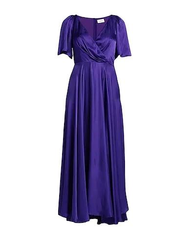 Purple Satin Midi dress