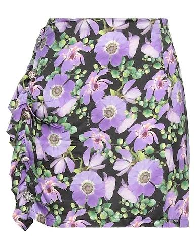 Purple Satin Mini skirt