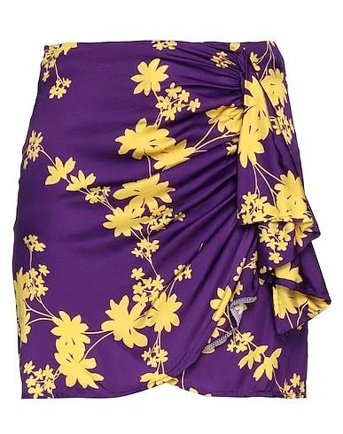 Purple Satin Mini skirt