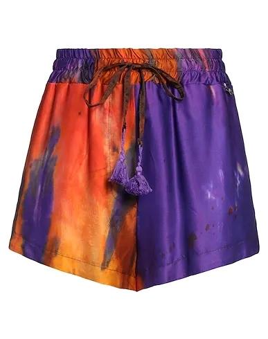 Purple Satin Shorts & Bermuda