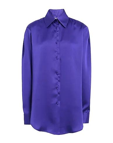Purple Satin Solid color shirts & blouses CAMICIA IN RASO