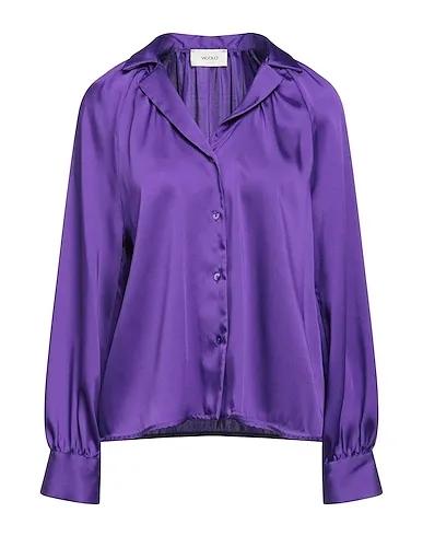 Purple Satin Solid color shirts & blouses
