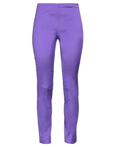 Purple Silk shantung Casual pants