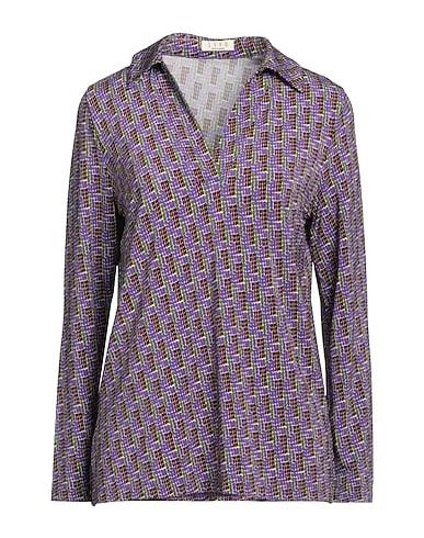 Purple Synthetic fabric Patterned shirts & blouses