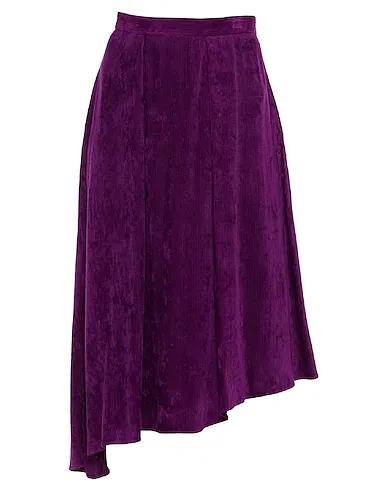 Purple Velvet Midi skirt