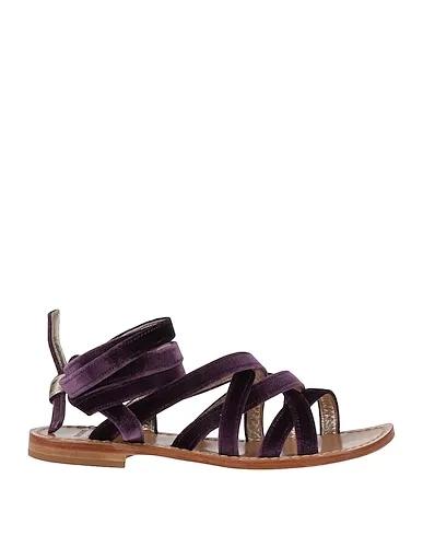 Purple Velvet Sandals