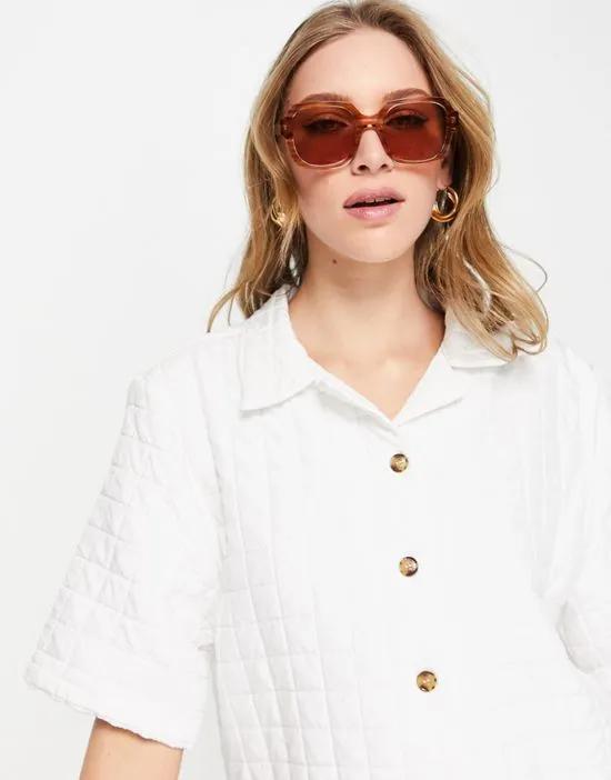 quilted shirt in white - part of a set