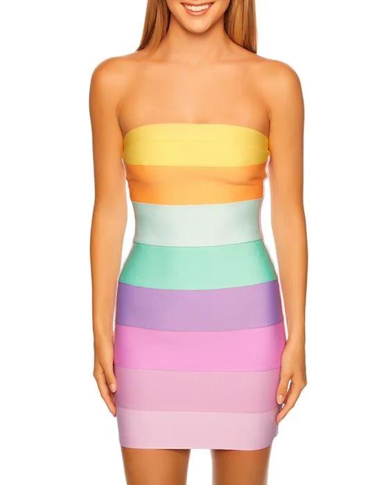 Rainbow Bandage Mini Dress