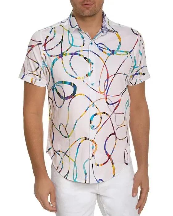 Rampage Short Sleeve Swirl Print Shirt