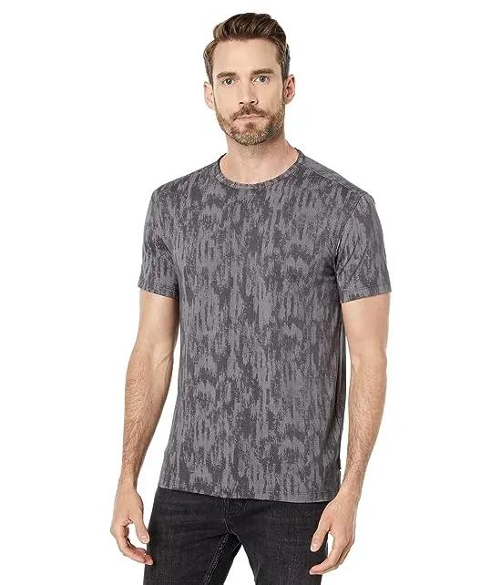 Ramsey Short Sleeve Ikat Burnout Crew with Raw Edges K5795Y2