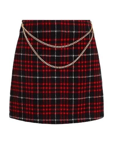 Red Baize Mini skirt WOOL-BLEND CHAIN DETAIL MINI SKIRT
