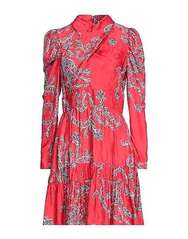 Red Brocade Short dress
