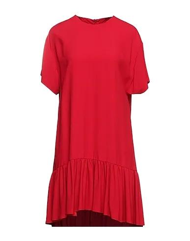 Red Cady Pleated dress