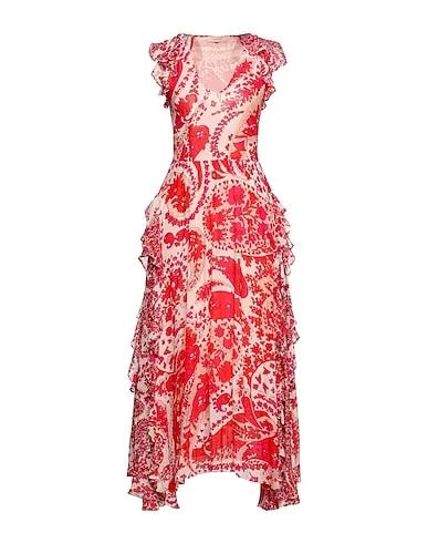 Red Chiffon Long dress