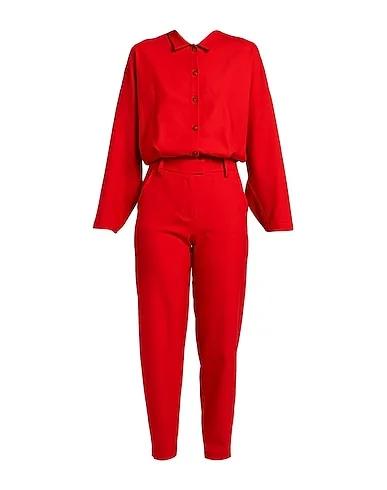 Red Cotton twill Jumpsuit/one piece