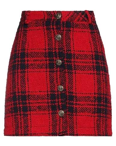 Red Cotton twill Mini skirt
