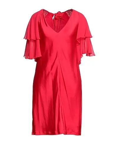 Red Cotton twill Short dress
