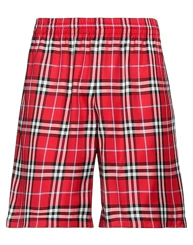 Red Cotton twill Shorts & Bermuda