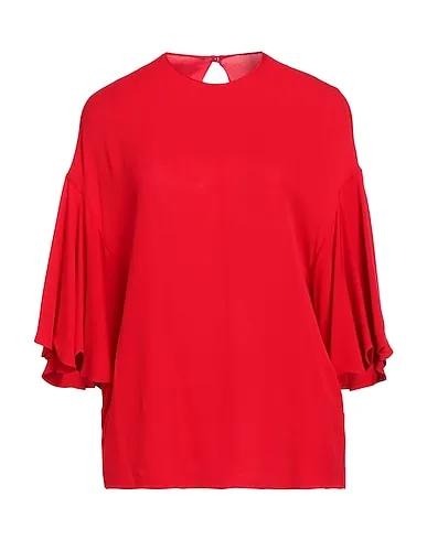 Red Crêpe Blouse