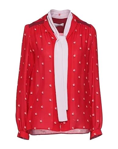Red Crêpe Floral shirts & blouses