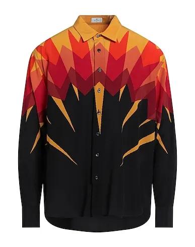 Red Crêpe Patterned shirt