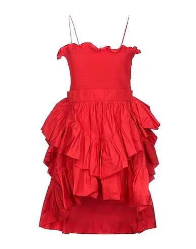 Red Crêpe Pleated dress