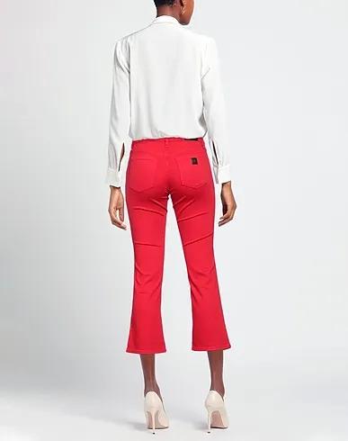 Red Denim Cropped pants & culottes
