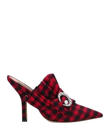 Red Flannel Mules and clogs