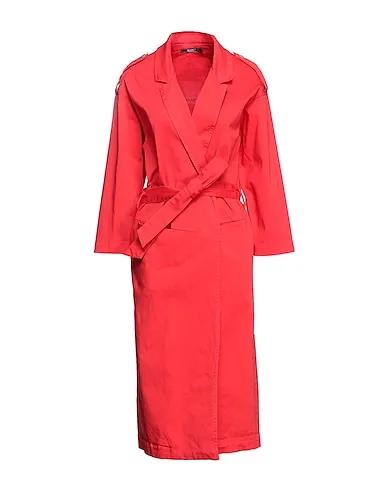 Red Gabardine Full-length jacket
