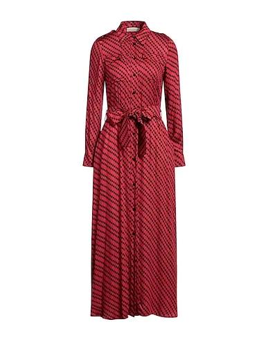 Red Gabardine Midi dress