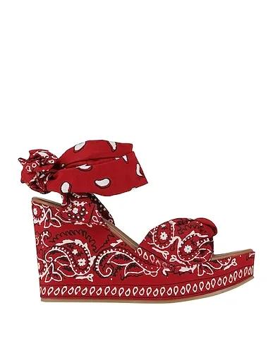 Red Gabardine Sandals