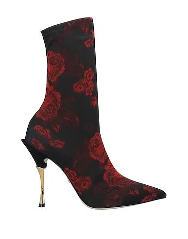 Red Jacquard Ankle boot