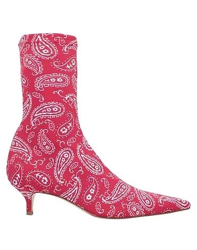 Red Jacquard Ankle boot