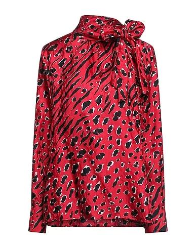 Red Jacquard Blouse