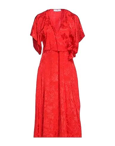 Red Jacquard Midi dress