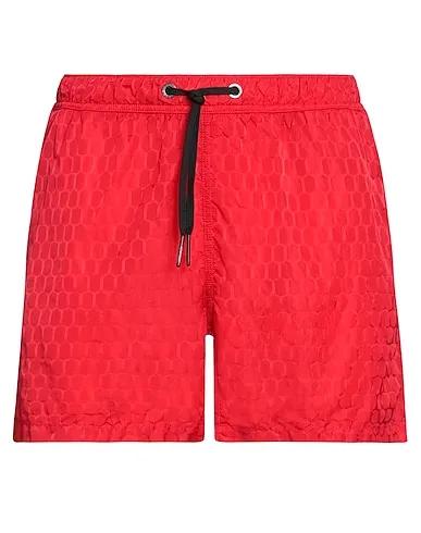 Red Jacquard Swim shorts