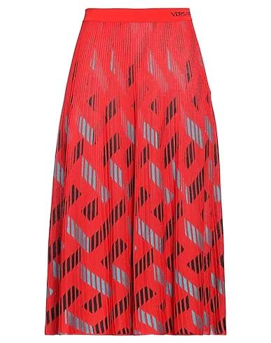 Red Knitted Midi skirt
