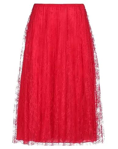 Red Lace Midi skirt
