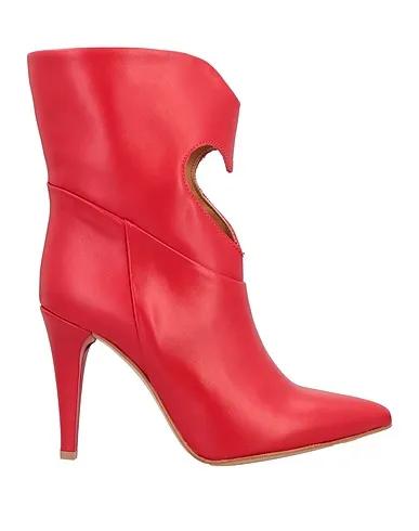 Red Leather Ankle boot