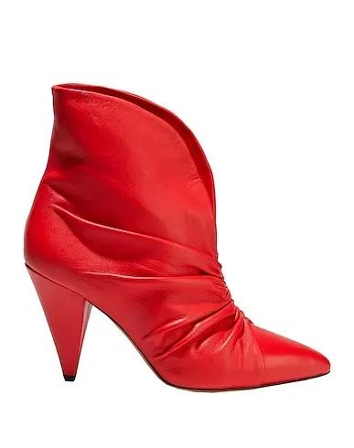 Red Leather Ankle boot