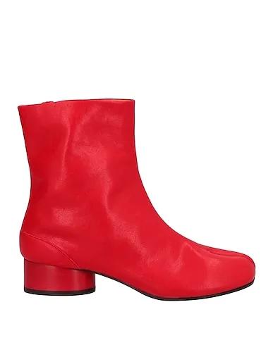 Red Leather Ankle boot